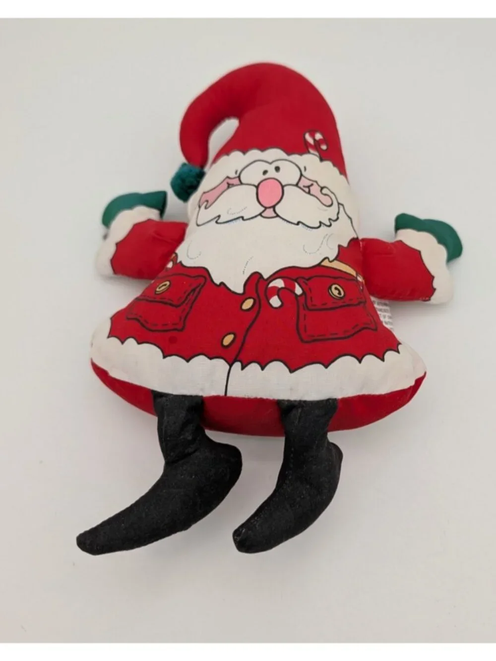 Vintage plush silly goofy Santa Claus christmas home decor star 1989